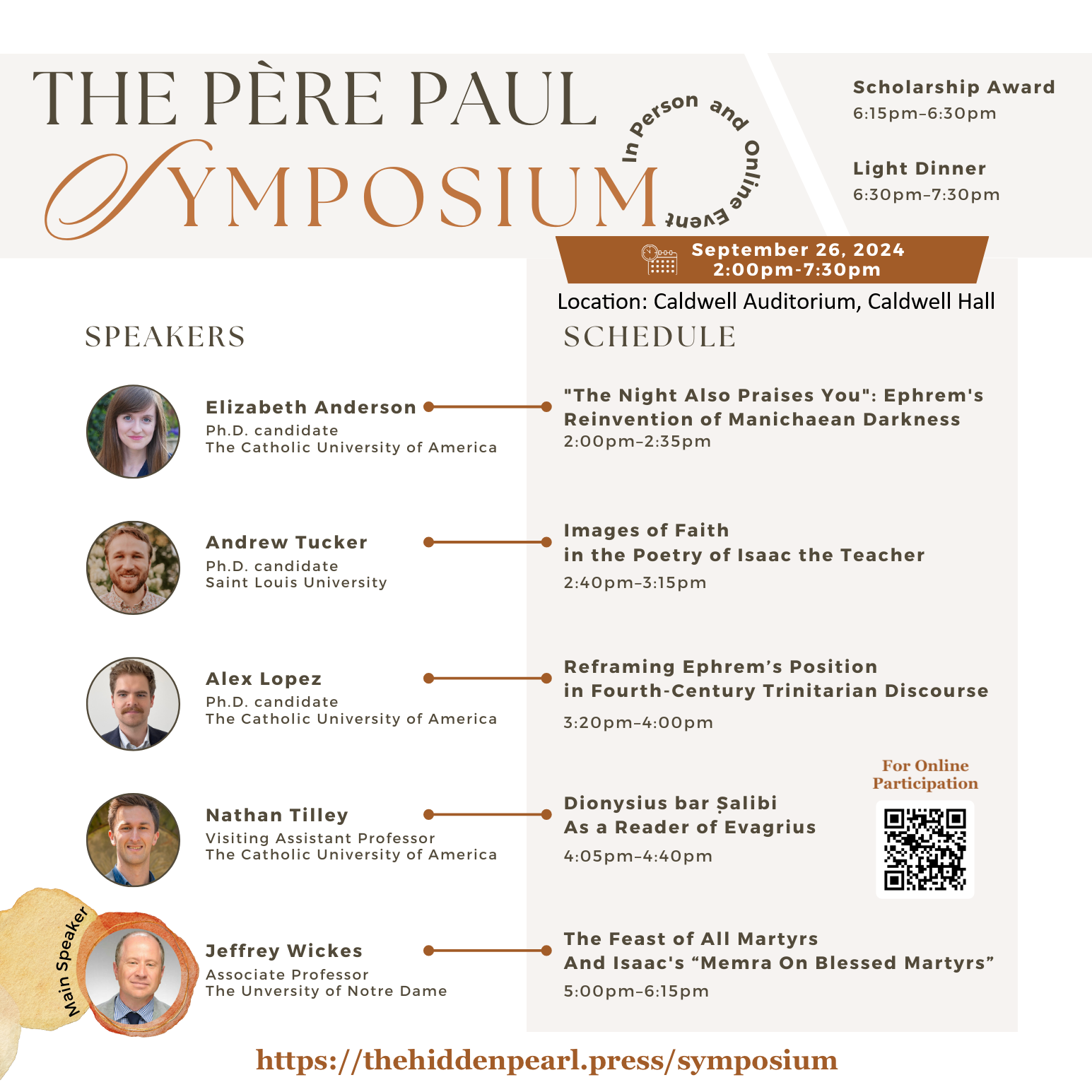 Schedule of Pere Paul symposium