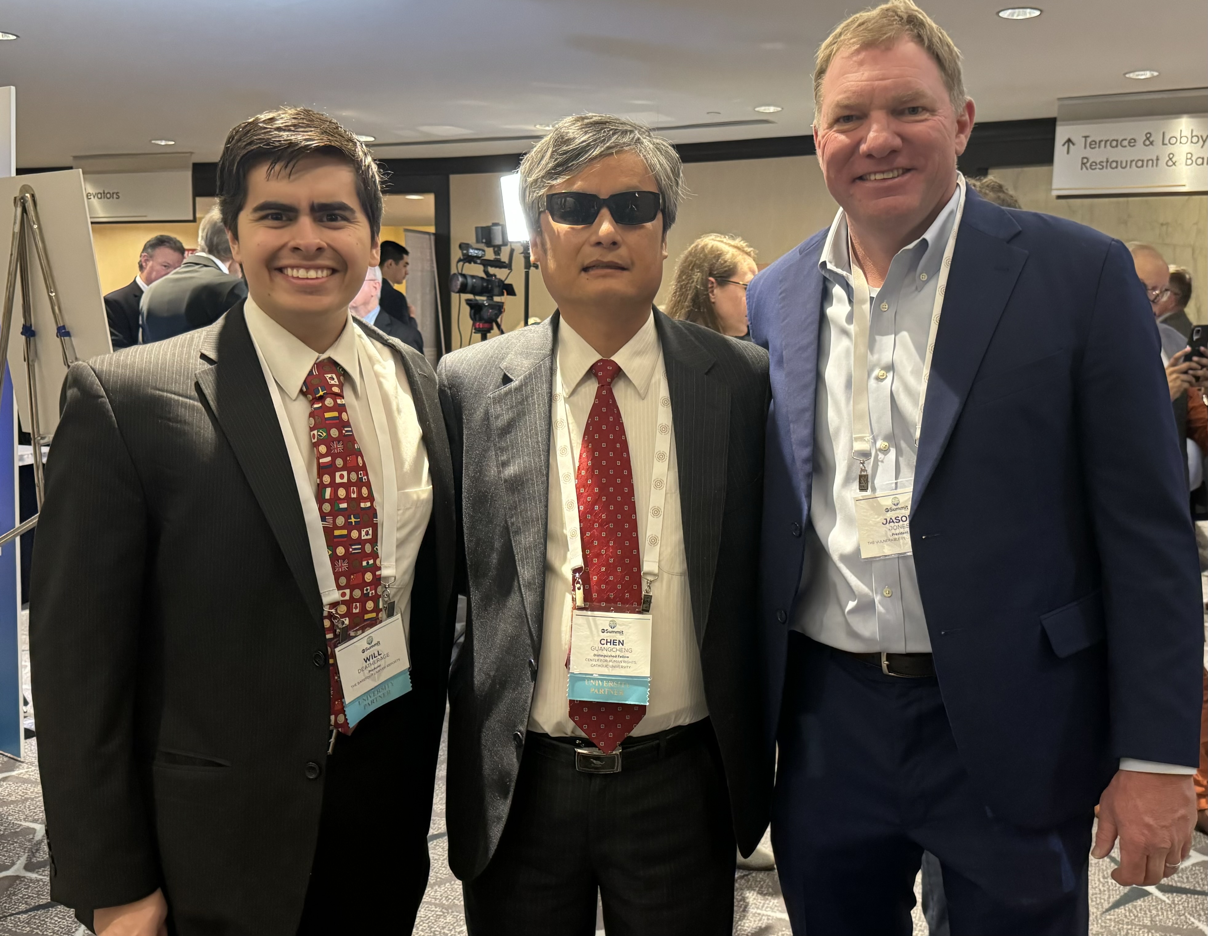 Will Deatherage, Producer of The Barefoot Lawyer Reports on China, Chen Guangcheng, and Jason Jones, President of the Vulnerable People Project who appeared on the Barefoot Lawyer Reports on China podcast in 2023.